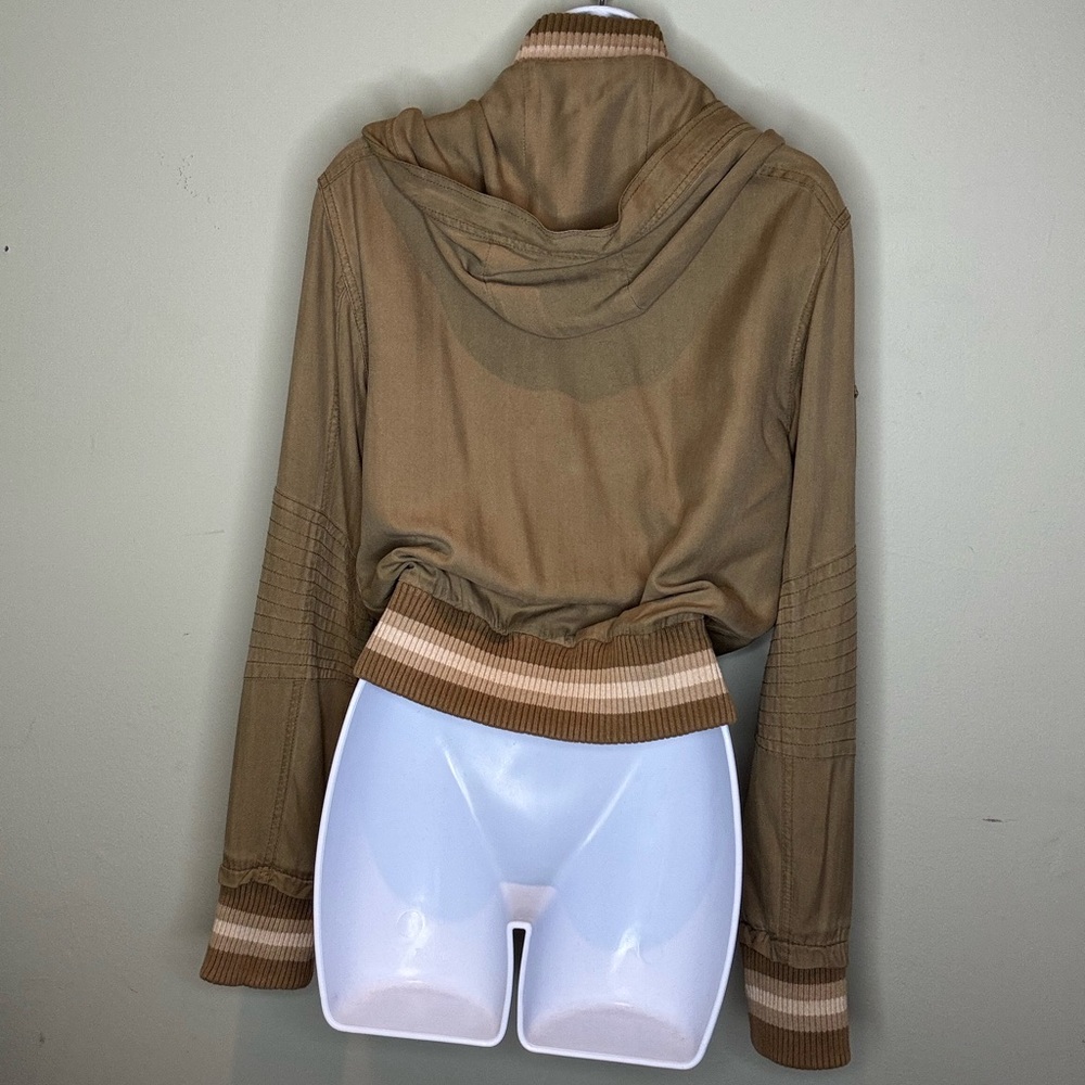 DÂ-NANG silk army green hooded jacket - Picture 2 of 11